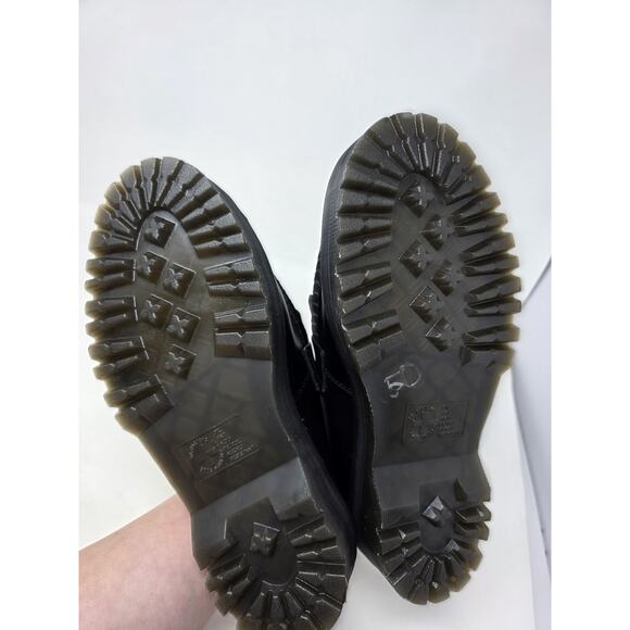 Dr Doc Martens Adrian Quad Black Platform Vegan Leather Shoes Ladies 8 Men 7 - Picture 8 of 10